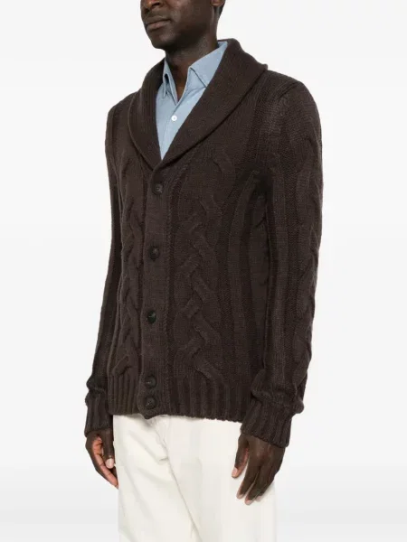 Gulerat cardigan Gran Sasso tricotate maro