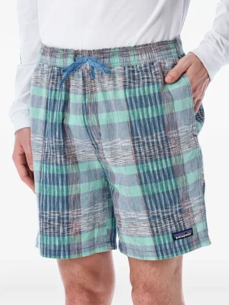 Pantaloni scurți Patagonia în carouri albastru