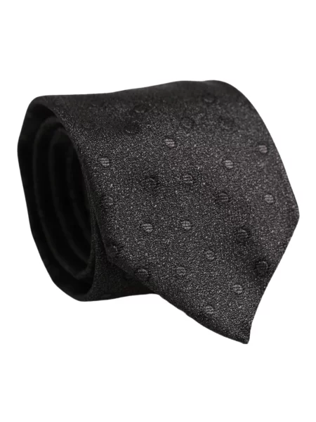 Krawat Dolce And Gabbana w grochy żakardowy czarny