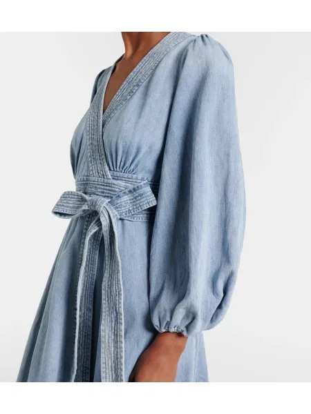 Rochie din denim Zimmermann plic albastru