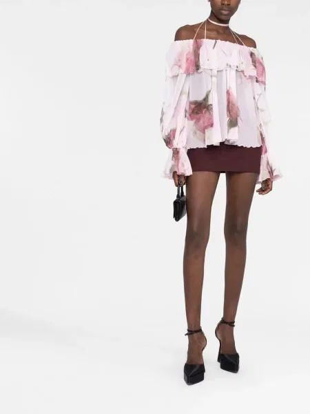 Gėlėtas raštuotas palaidinė Blumarine rožinė