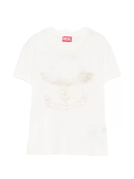 Tricou Diesel cu imagine alb