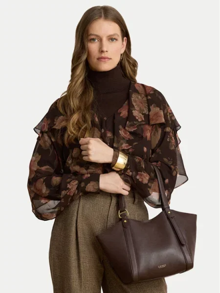 Lauren Ralph Lauren Torba za na rame čokolada smeđa
