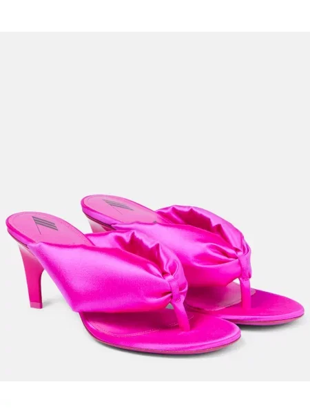 Chiloți tanga The Attico din satin roz