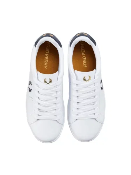 Sneakersy Fred Perry skórzane sznurowane do tenisa białe