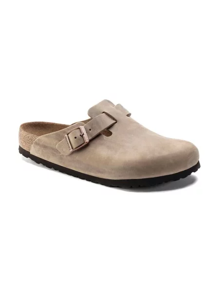 Natikači iz nubuka Birkenstock Boston SFB bež