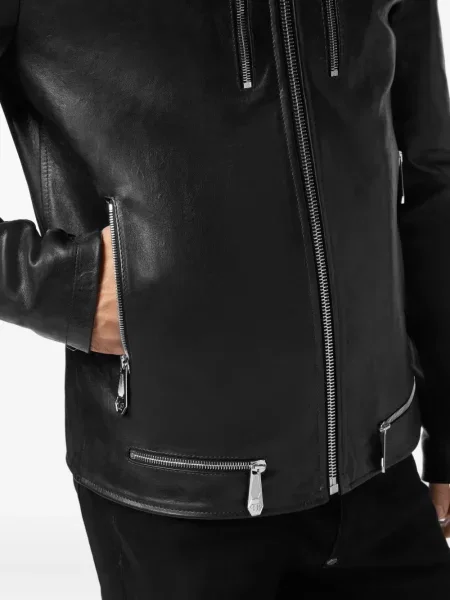 Geanta de piele Philipp Plein negru