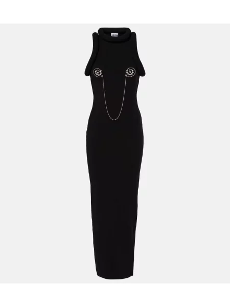 Rochie maxi Jean Paul Gaultier din jerseu de costum negru
