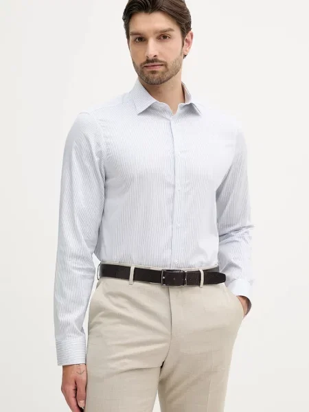 Košile Calvin Klein regular s klasickým límcem modrá