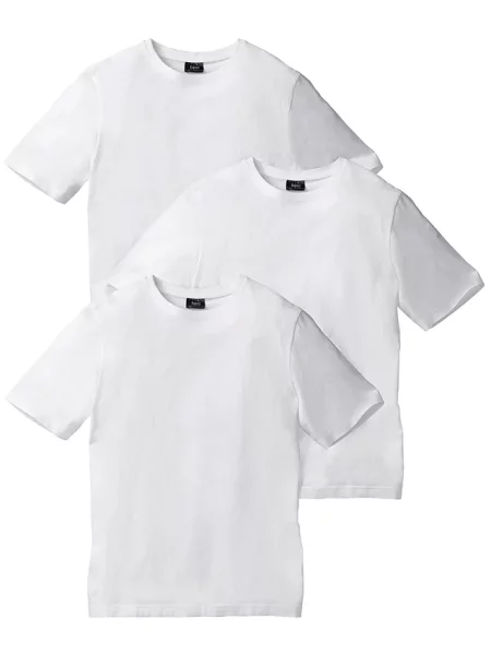 T-shirt regular fit 3 szt. biała