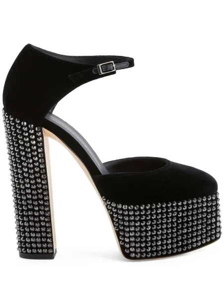 Pantofi cu toc Giuseppe Zanotti de cristal negru