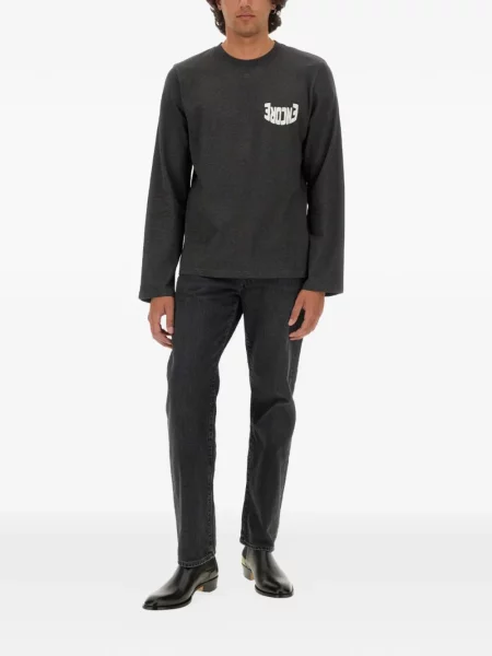 Lung tricou Courreges cu autograf negru