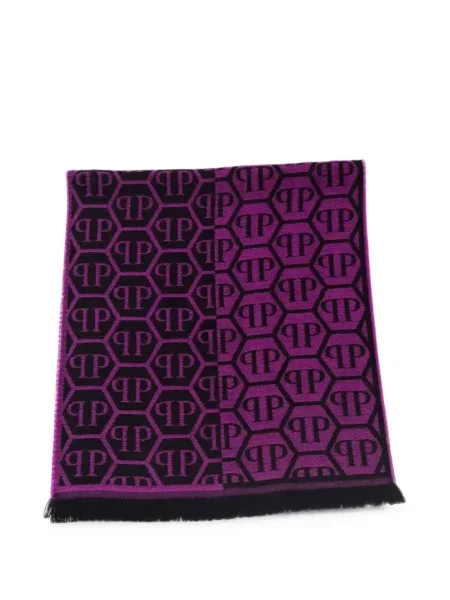 Fular Philipp Plein cu franjuri violet