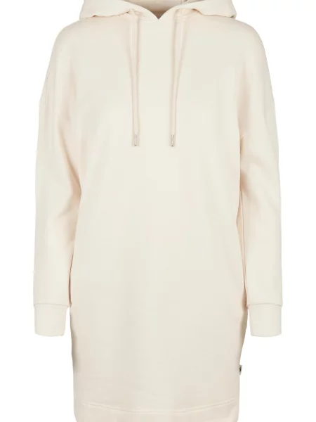 Rochie mini Urban Classics cu glugă din material terry alb