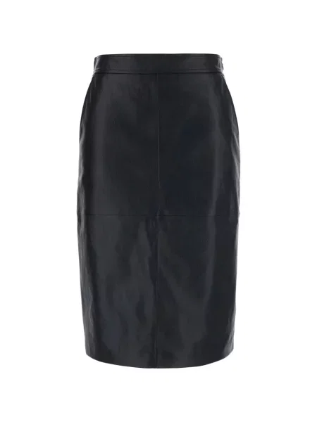 Fustă din piele Max Mara negru