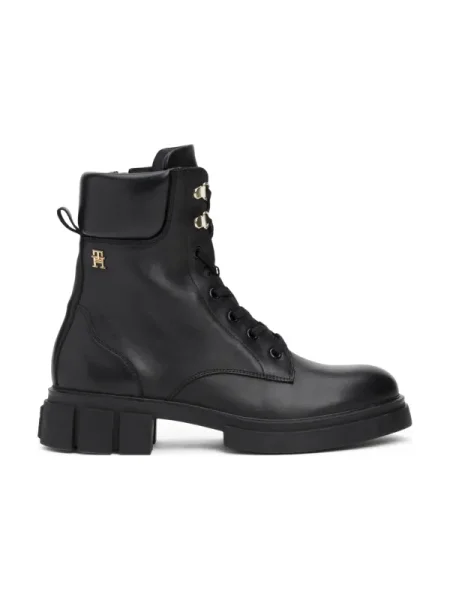Pantofi Tommy Hilfiger Biker Leather negru