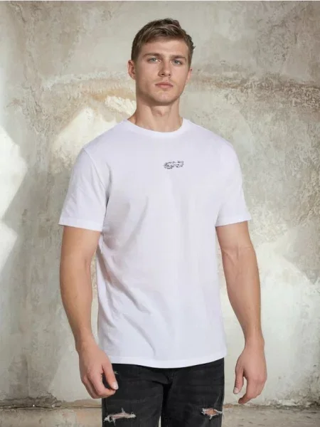 Sinsay koszulka z nadrukiem biały