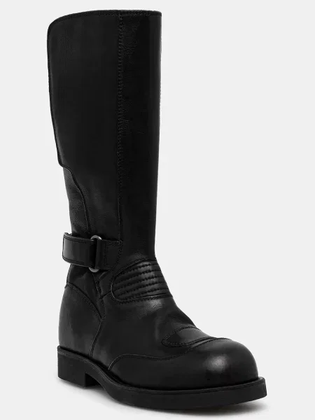 Maison Margiela ghete de piele cu plat negru