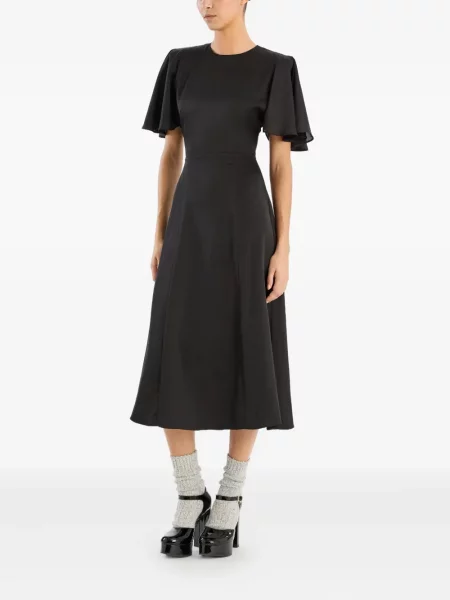 Rochie midi Rotate Birger Christensen din șifon până la genunchi de costum negru
