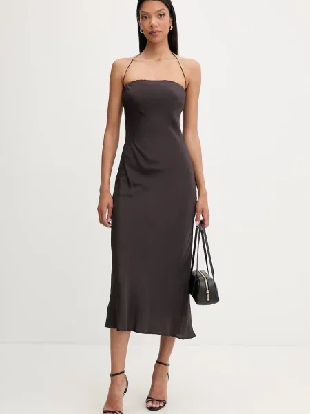Pinko rochie din vâscoză maro