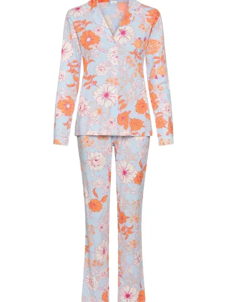 S.Oliver Pijama albastru deschis / portocaliu / roz alb