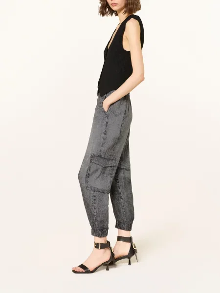 Allsaints Spodnie Cargo Selma Illusion W Stylu Jeansowym schwarz