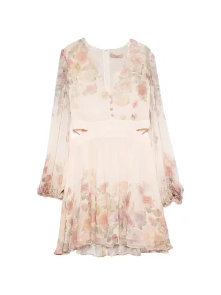 Rochie midi Twinset cu model floral cu imagine până la genunchi