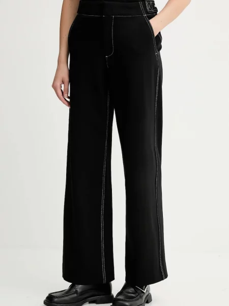 Rag & Bone pantaloni drept high waist negru