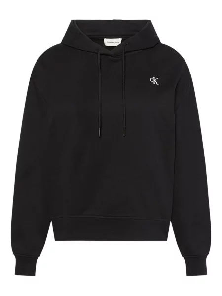 Hanorac cu glugă Calvin Klein Jeans negru