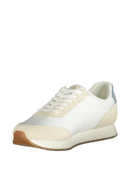Sneakerși Calvin Klein din piele de căprioară cu imagine alb