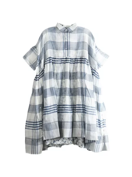 Rochie midi Pero în carouri alb
