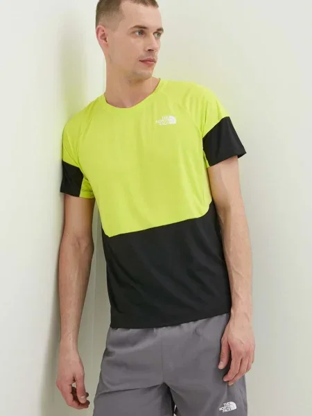 The North Face t-shirt sportowy wzorzysty zielony