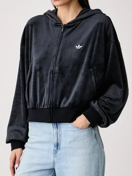Велюровый свитер Adidas Originals с капюшоном
