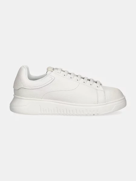Usnjene superge Emporio Armani bela
