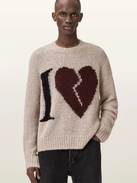AllSaints pulover pentru bărbați din lână LOVER KNIT bej