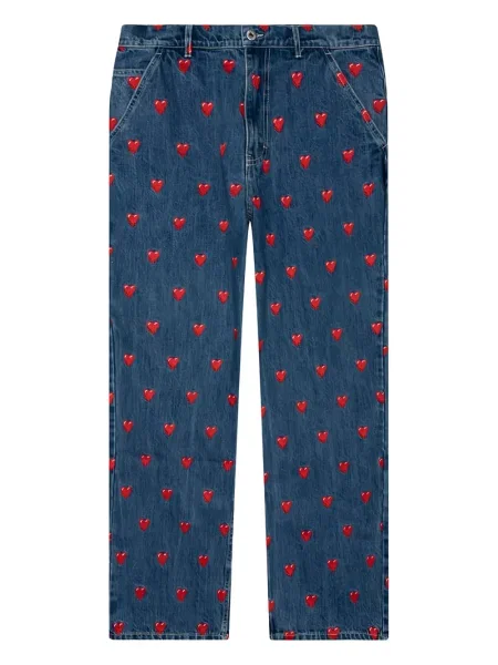 Дънки Emotionally Unavailable със сърца синьо