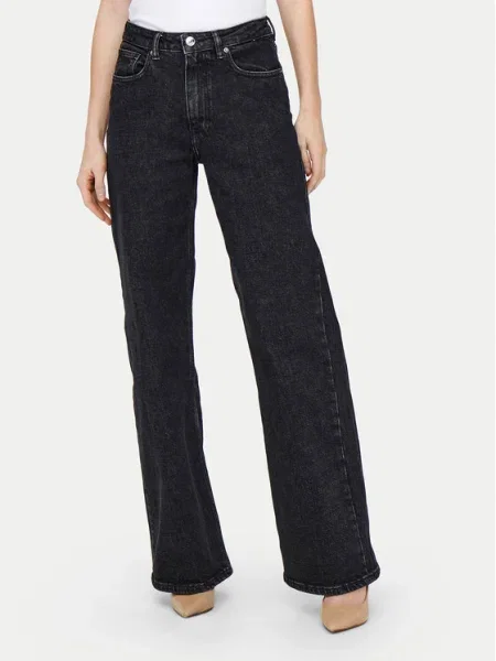 ONLY Blugi Juicy Wide Leg negru