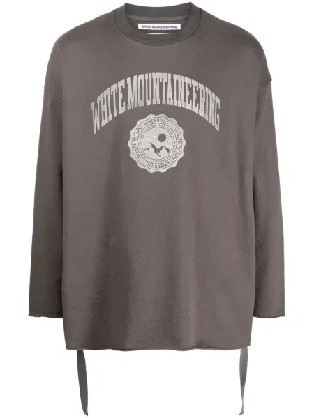 Hanorac White Mountaineering cu imagine drapat alb