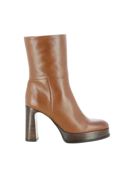 Buty do kostki Zinda skórzane brązowe