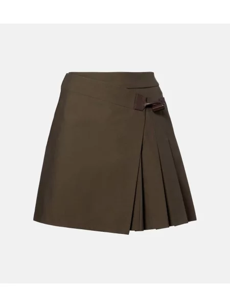 Fustă din piele Loewe plic verde