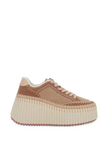 Sneakerși Chloé Nama cu platformă maro