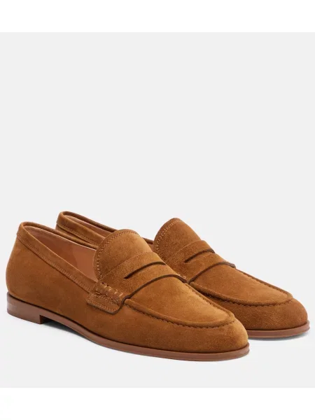Pantofi loafer Gianvito Rossi din piele de căprioară maro