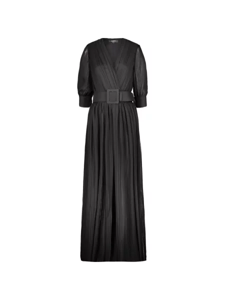 Cu centură rochie maxi Rochas negru