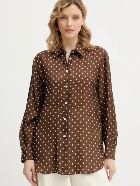 Svilena srajca Marella ANGIO rjava