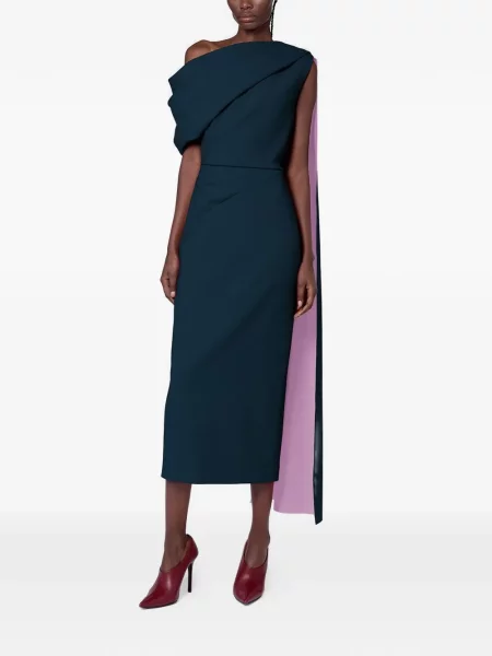 Rochie midi Roksanda drapată albastru