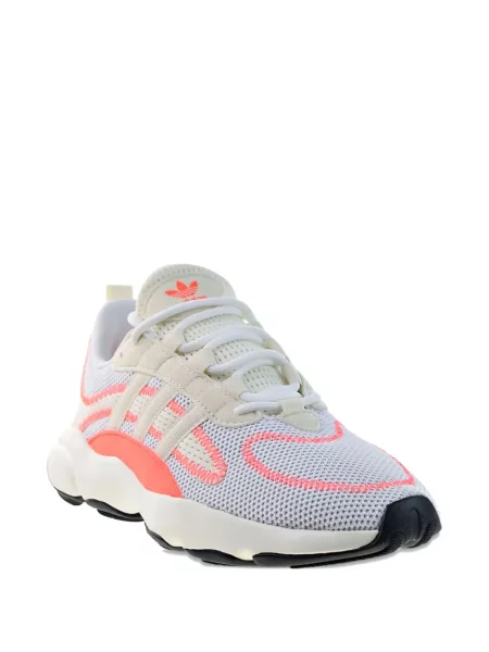 Legginsy Adidas do biegania z nadrukiem z dekoltem w serek czerwone