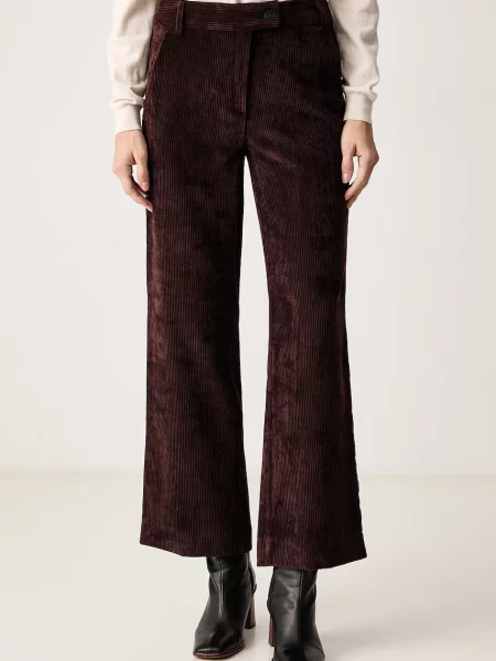 Marella pantaloni straight pentru femei din catifea reiată Emme by