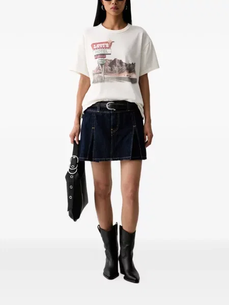 Prugasti ruksak Levi's® visoki struk siva