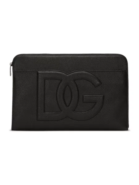 Torba crossbody Dolce And Gabbana skórzana z logo czarna