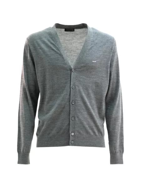 Cardigan Prada cu decolteu în V gri